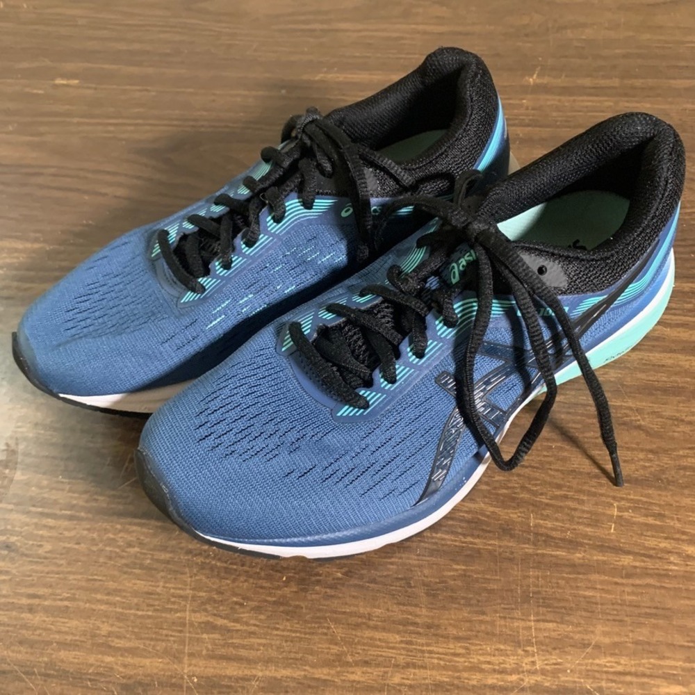 ASICS GT-1000 7 Women's 7.5 Blue Black Mint FlyteFoam DuoMax‎ Running Shoes